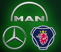 Грузовые автомобили MAN, MB, SCANIA